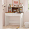 Student Writing Table Kids Study Desk with Charging Station-White