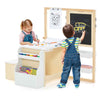 Wooden Art Activity Center Kids Art Easel & Table & Bench Set-White
