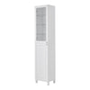 Kitchen Cupboard Double Door Glass/Wood Tall Storage Cabinet Display Organizer