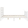 Gecheer Bed Frame with Headboard White 120x200 Solid Wood Bed Frame P9W0