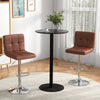 2Pcs Bar Stool PU Leather Bar Chairs Adjustable Kitchen Dining Stools w/Footrest