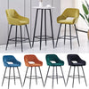2 X Bar Stools Velvet Breakfast Chair Kitchen High Counter Stool Pub Restaurant