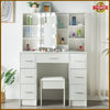 Dressing Table Makeup Vanity Desk Bedroom w/ Drawer&Mirror&Stool&10 LED Lights