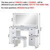 White Dressing Table LED Mirror 7 Drawers Stool Vanity Makeup Desk Set Bedroom