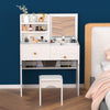 Dressing Vanity Makeup Set Mirror With Aznefjmlng Table Drawers Stool Desk Table