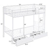 Twin Bunk Bed Frame 3Ft Single Loft Sleeper with Two Storage Drawer Ladder White