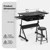 Drafting Table with Stool Height Adjustable Drawing Desk with Tilting Tabletop