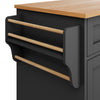 Rolling Kitchen Island Storage Trolley with Wood Effect Top & 5 Drawers Black