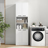 Kitchen Pantry Cabinet 190cm Tall Freestanding Cupboard w/ Doors & Shelves White