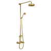 Traditional Thermostatic Shower Valve Kit Brush Brass Bathroom Gold