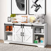 Sliding Barn Door Sideboard Storage Cabinet Coffee Bar TV Stand Farmhouse Style