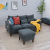 Modern L-Shaped Corner Sofa 2 3 Seater Armchair Couch With Footstool