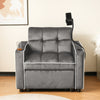 Single Convertible Sofa Bed, 3-in-1 Pull Out Sleeper Armchair with Cup Holders