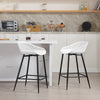 Woltu 2pcs White Bar Stools Breakfast Kitchen Chair with Footrest and Backrest
