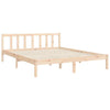 Gecheer Bed Frame with Headboard 160x200 Solid Wood Bed Frame O2T4
