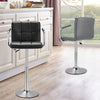 2Pcs Square Island Bar Stools PU Leather Kitchen Counter Club Chair Arm Swivel