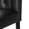 2× PU Leather Padded Dining Chairs Tufted Button Back Wooden Legs Home Office