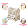 Eco-friendly PP Newborn Cot Bed Baby Bedside Bassinet Crib Infant Storage Drawer