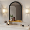 Retro Arched Wall Mirror with Shelf Anti-rust Farmhouse Vanity Mirror Over Sink