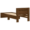 Bed Frame without Mattress with Headboard Brown Oak 75x190 cm Small Singl