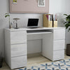 White High Gloss Dressing Table 6 Drawers Vanity Makeup/Computer Table Desk