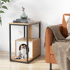 Indoor Cat Furniture End Table Cat House Wooden Cat Scratch Side Table-Natural