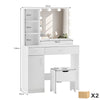 Dressing Table Makeup Vanity Desk With LED Lighted Mirror & 2 Drawers 1 cabinet