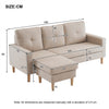 Modern L-Shaped Corner Sofa with Footstool Fabric 2 3 Seater Sofa Couch Beige