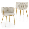 Upholstered Dining Chair Set of 2 Velvet Modern Chair w/Curved Backrest