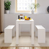White Wood Dining Table Bench Set Rectangle Table Chair Stool Home Kitchen Unit