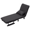 Dark Grey Folding Single Sofa Bed Chair Fabric Recliner Lounge Sleeper Sofabed