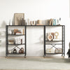 4-Tier Foldable Shelving Unit Heavy Duty Metal Adjustable Shelves w/Wheels