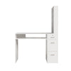 White Manicure Nail Table Wooden Desk Mobile Rolling Workstation Shelves Storage