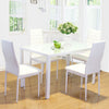 Toughened Tempered Glass Dining Table and Upholstered Chair Set Kitchen Seat UK