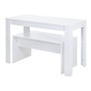 Compact Dining Table and 2 Bench Chairs Set Home Kitchen Office Study Furniture