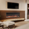 Electric Fireplace 3 Sided Panoramic Fire 40 inch Standing Insert LED Flames