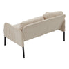 Luxury 2 Seater Corduroy Fabric Couch Living Room Sofa Armchair with 2 Pockets