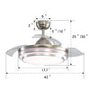 Invisible Ceiling Fan Light w/Remote Control Chandelier Light Retractable Blades