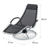 Garden Recliner Chair Swing Sun Lounger Retractable Outdoor Home Furniture Black