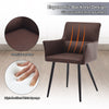 2x Faux Leather Dining Chairs Kitchen Dining Room Office Metal Legs Brown