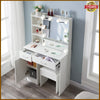 Dressing Table with 10 LED Lights Mirror Stool 6 Drawers Vanity Set Makeup Desk