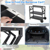 3-Tier Foldable Outdoor Cart Food Prepare Dining Cart Table Flattop Worktable