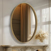 Gold Aluminum Frame Oval Vanity Mirror Wall Mounted Art Mirror for Bedroom Decor