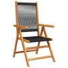 Reclining Garden Chairs 4 pcs Black Solid Wood Acacia K9P8