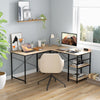 L-Shaped Corner Computer Desk Study Writing Desk Workstation with Storage Shelf