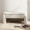 Boucle Upholstered Bench Bed End Window Seat Ottoman Storage Stool Bedroom Beige