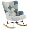 Boucle Rocking Chair with Footstool Lazy Cozy Leisure Seating for Living Room