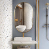 Modern Oval Mirror Wall Mounted Metal Frame Glass Vanity Makeup Bathroom Decor