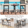 2 PCS Pub Bar Chairs Barstools Metal Frame Garden Patio Dining Chairs w/Cushions