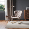 High Back Fabric Upholstered Rocking Chair Armchair Nursing Relaxing Rocker Sofa